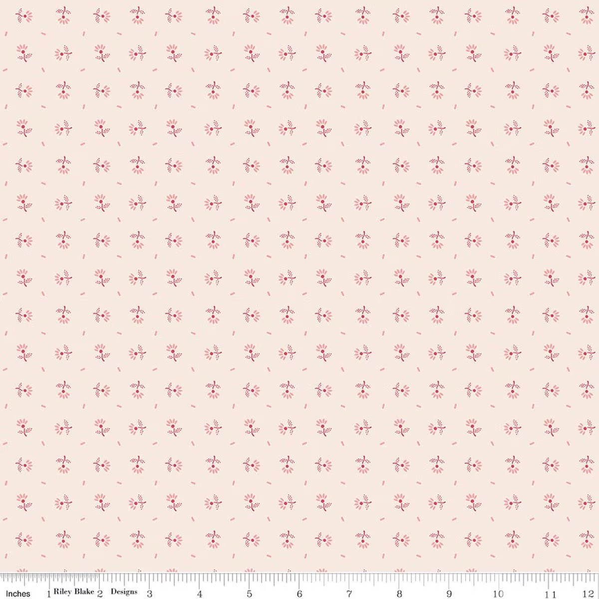 Lori Holt Blooms Latte Berry and Sage Floral Fabric – Low Volume Neutral Print – Cream Quilting Cotton by the Yard – Blender