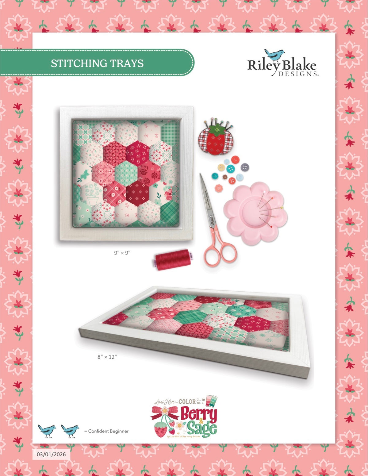 Free Stitching Trays Pattern – Berry & Sage Quilted Tray Tutorial (PDF Download)