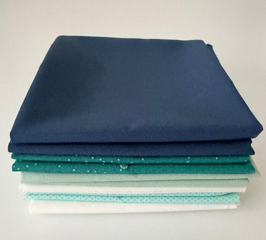 Cool Greens & Jade Bundle Green Fat Quarter Bundle – Jade & Blue Quilting Fabrics – Modern Quilt Fabric Bundle