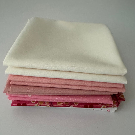 Cottage Bloom Bundle Cottage Floral Fat Quarter Bundle – Pink & Cream Quilting Fabrics – Curated Cottage Quilt Bundle – Riley