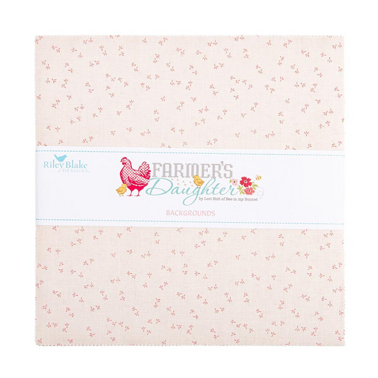 Farmer’s Daughter Backgrounds 10” Stacker – Lori Holt 10 Inch Fabric Squares – Riley Blake Designs Precut Quilt Fabric (42 pc