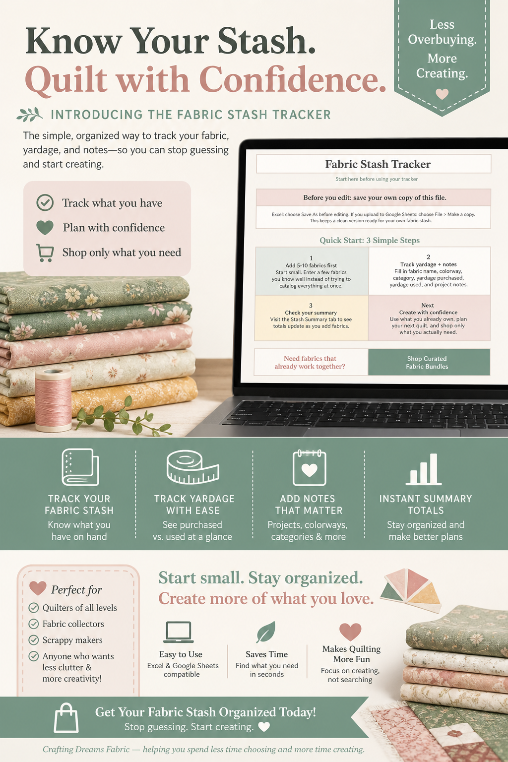 Free Fabric Stash Tracker for Quilters