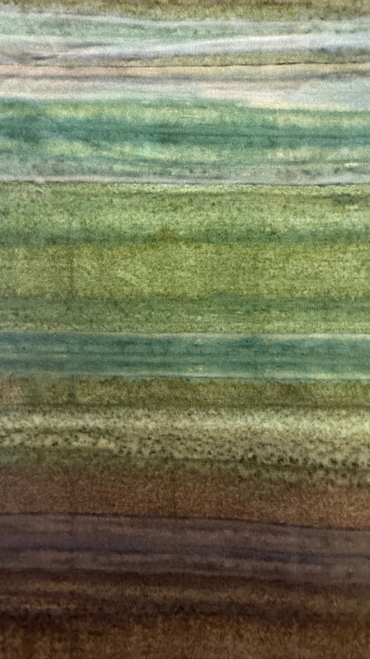 Green & Olive Striped Batik Fabric