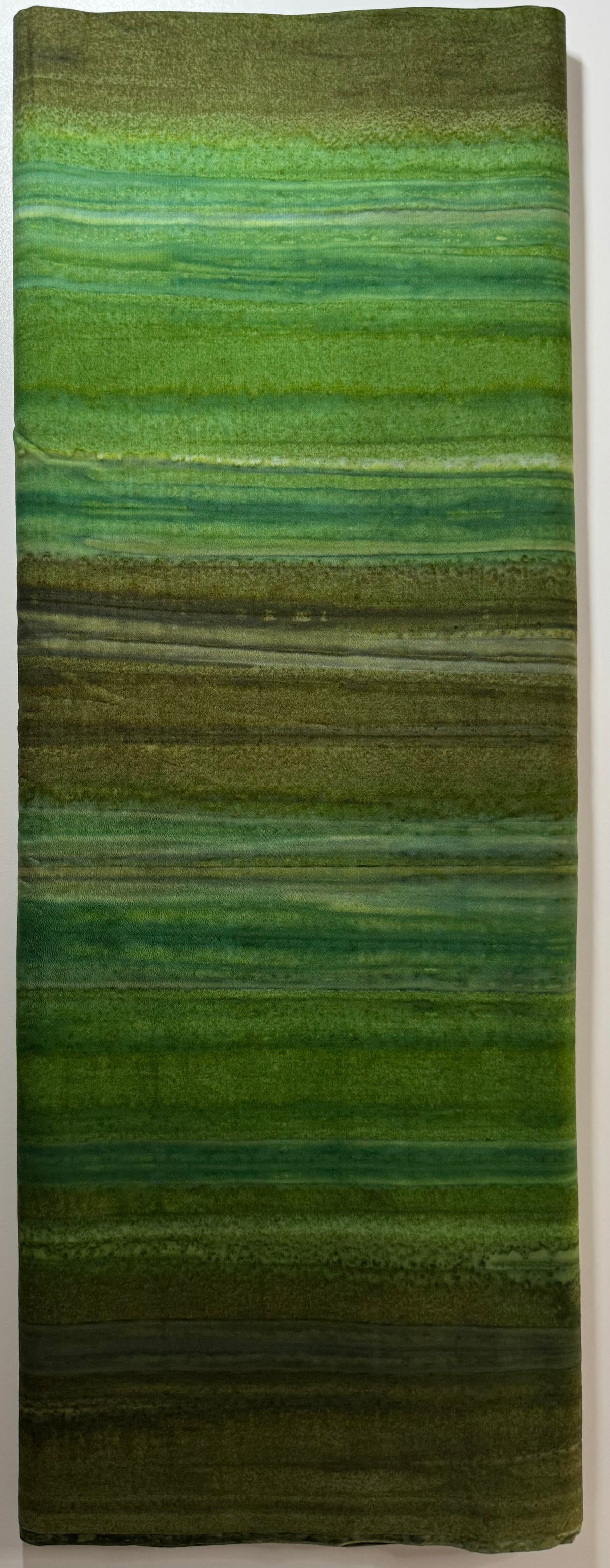 Green & Olive Striped Batik Fabric