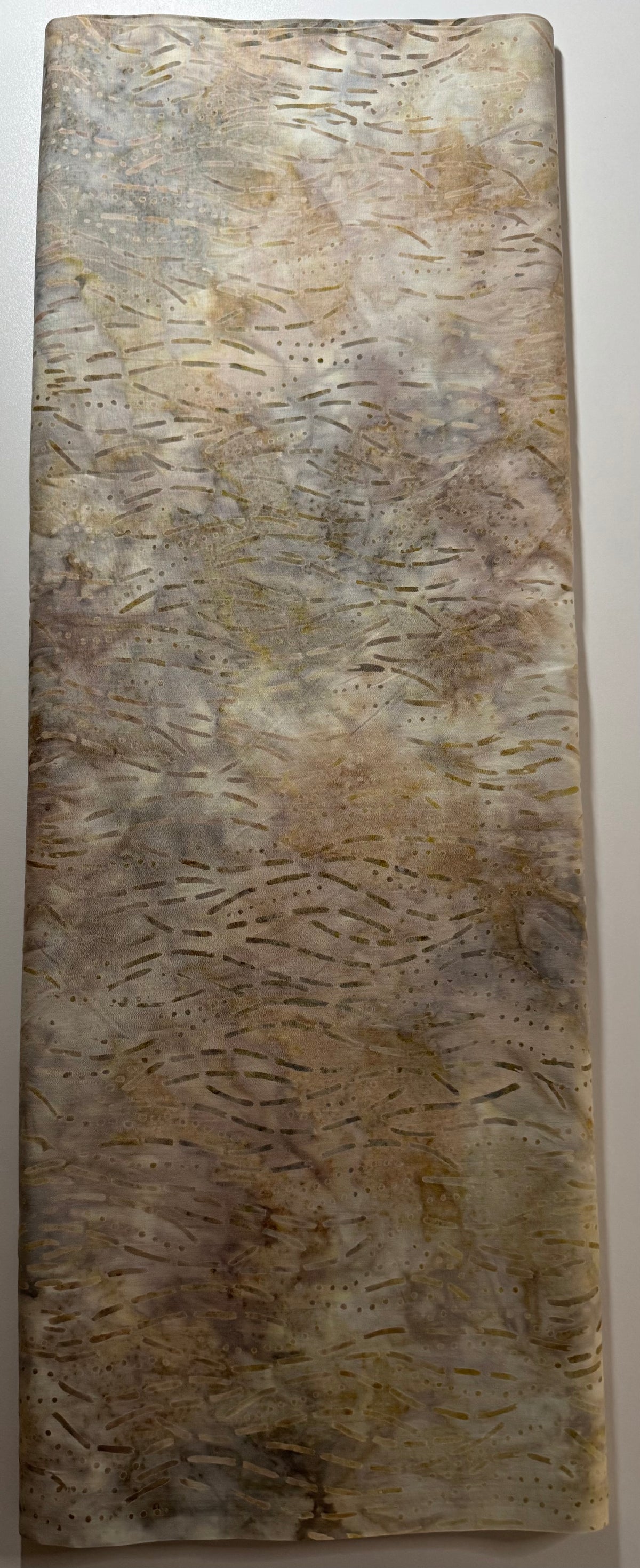 Cream Taupe & Gray Textured Batik Fabric