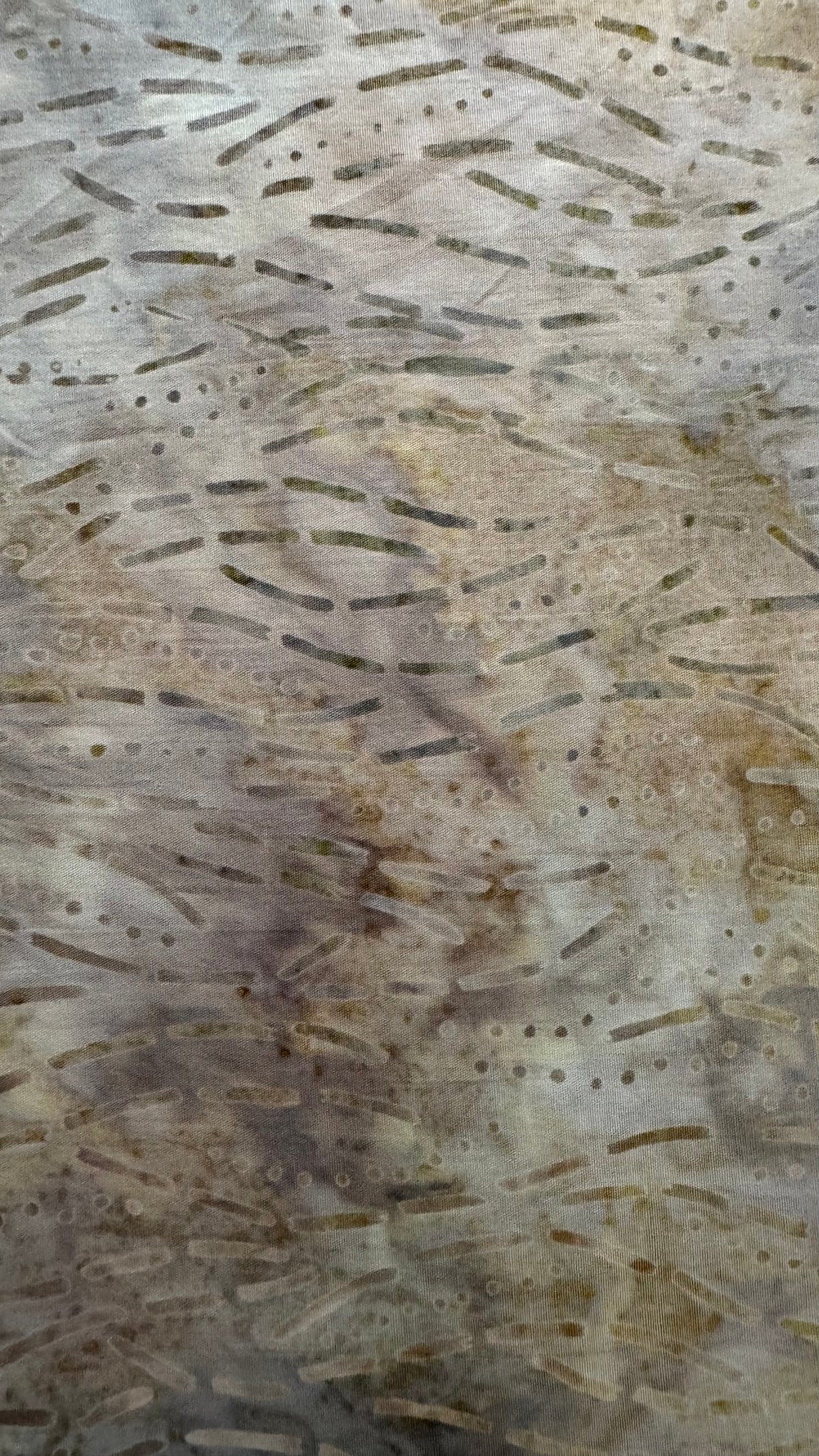 Cream Taupe & Gray Textured Batik Fabric