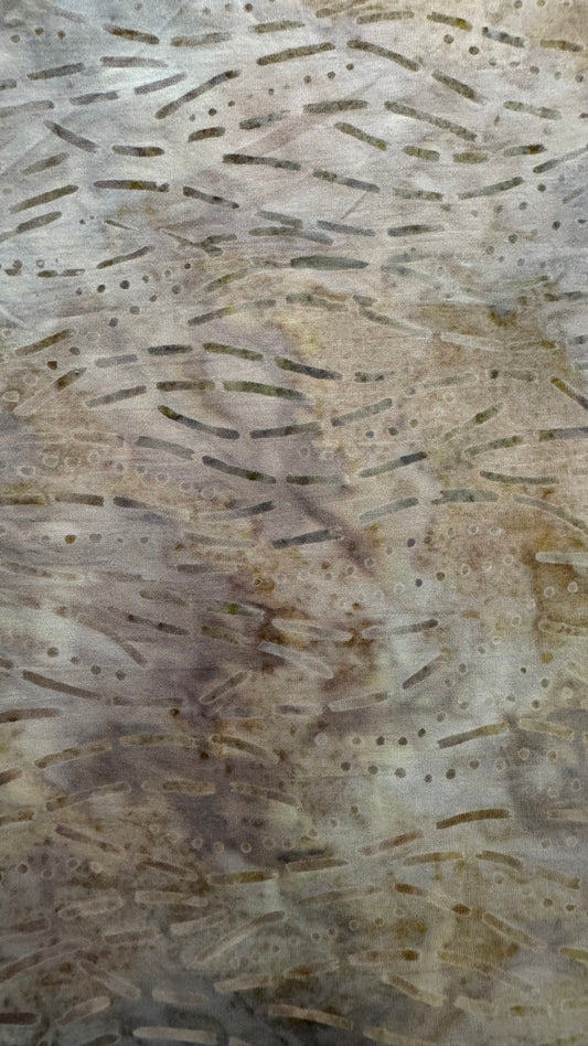 Cream Taupe & Gray Textured Batik Fabric