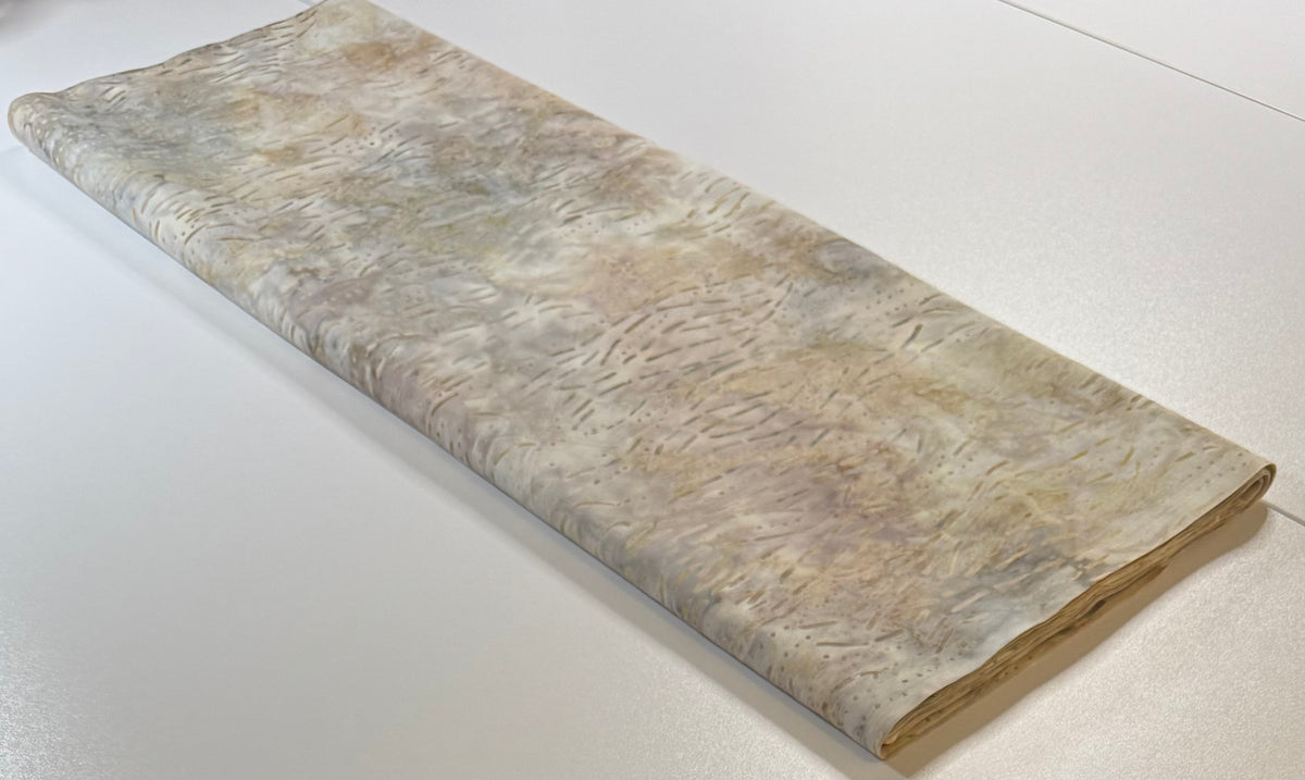 Cream Taupe & Gray Textured Batik Fabric