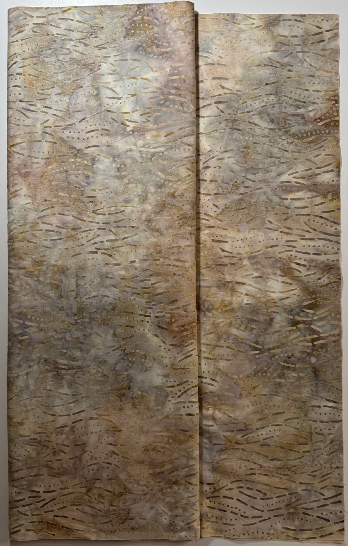Cream Taupe & Gray Textured Batik Fabric
