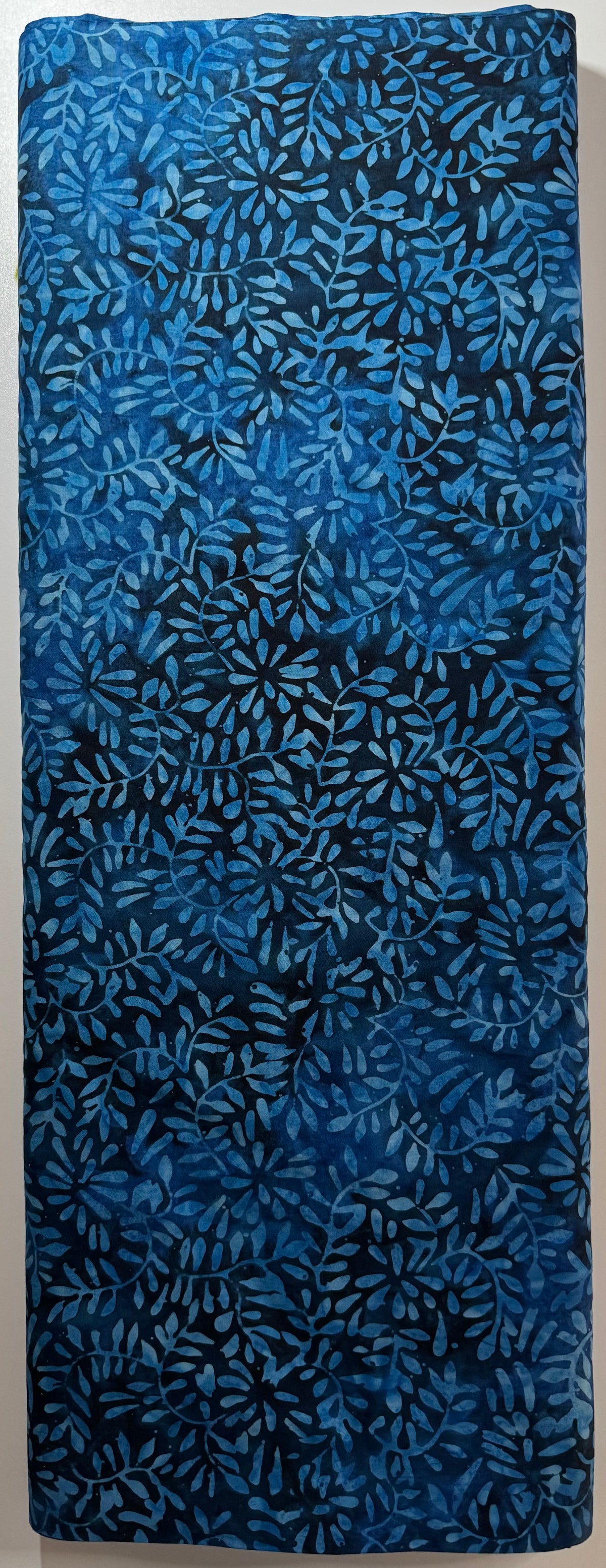 Navy & Blue Leafy Floral Batik Fabric