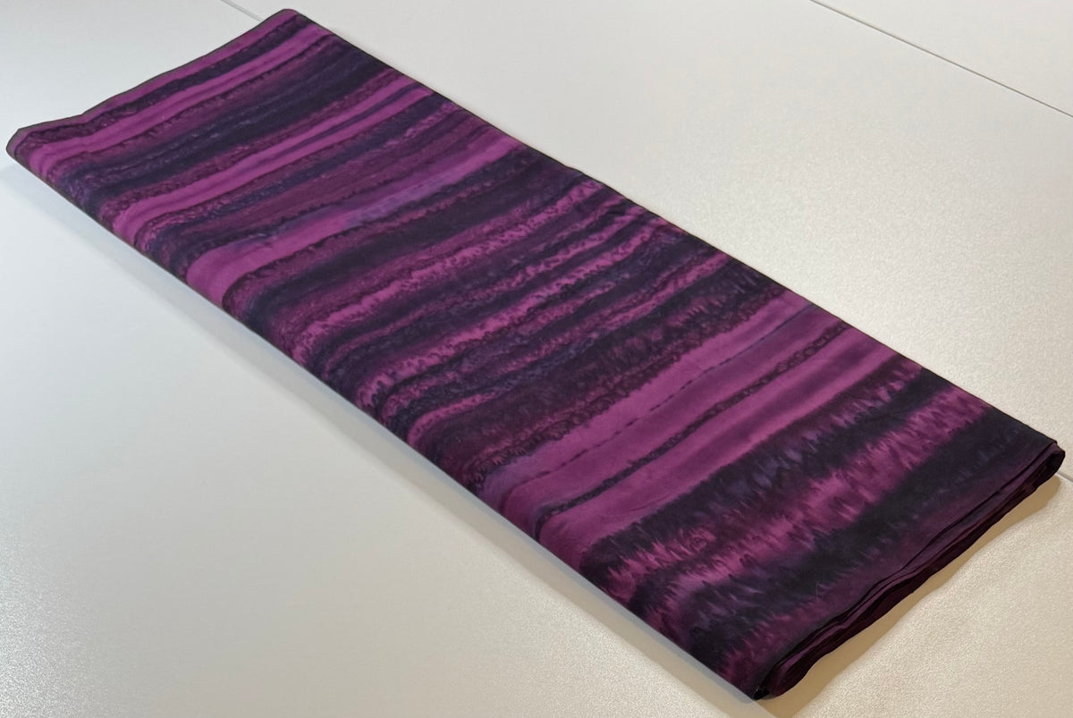 Purple & Magenta Striped Batik Fabric