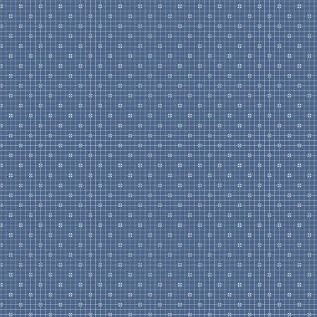 Prim Plaid Denim by Lori Holt Grid Dot Blue Fabric by the half Yard | Riley Blake Designs | Vintage Quilt Fabric