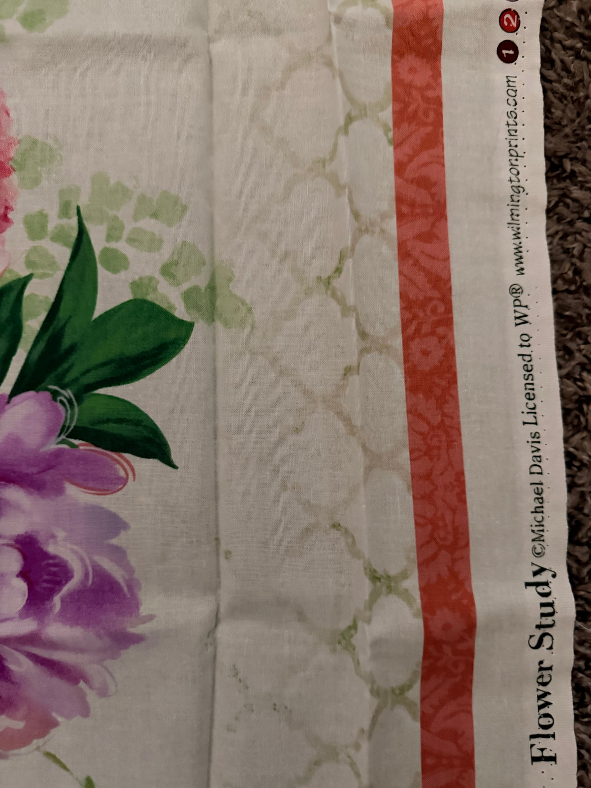 Flower Study Floral Fabric Panel & Quilt Pattern – 22” × 40”
