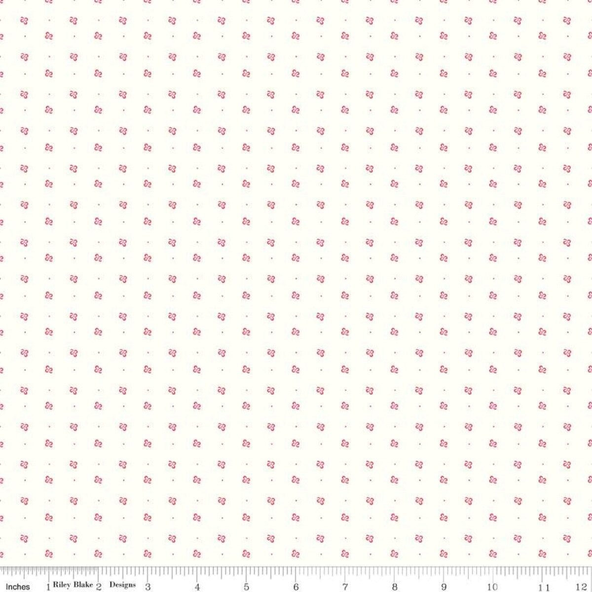 Lori Holt Farmer’s Daughter Cherries Background Coral Fabric by the half Yard – Riley Blake Designs Low Volume Quilt Fabric