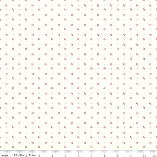 Lori Holt Farmer’s Daughter Cherries Background Coral Fabric by the half Yard – Riley Blake Designs Low Volume Quilt Fabric