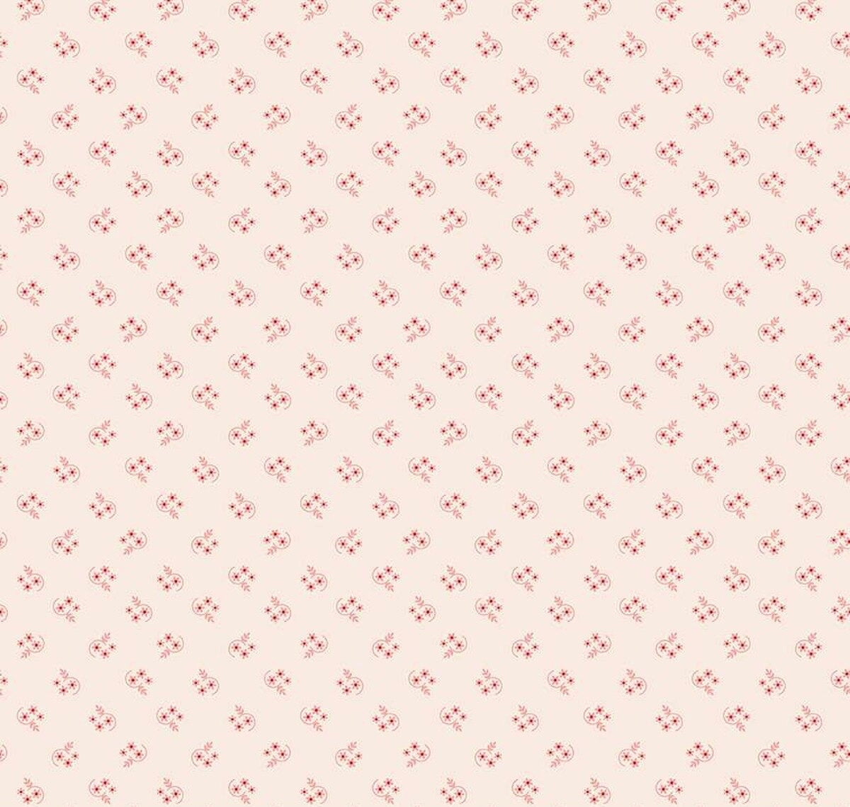 Lori Holt Mercantile Reminisce Coral Fabric – Low Volume Floral Background – Cream Coral Quilting Cotton by the half Yard C14404-CORAL