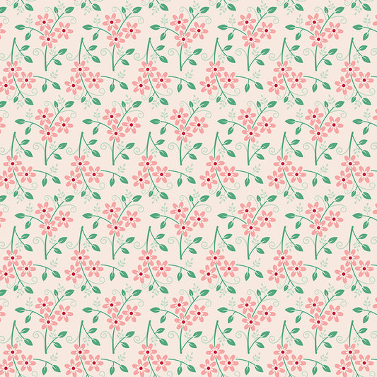 Lori Holt Berry & Sage 108 Inch Wide Back Bouquet Latte Fabric by the Yard – Riley Blake Designs Quilt Backing Fabric