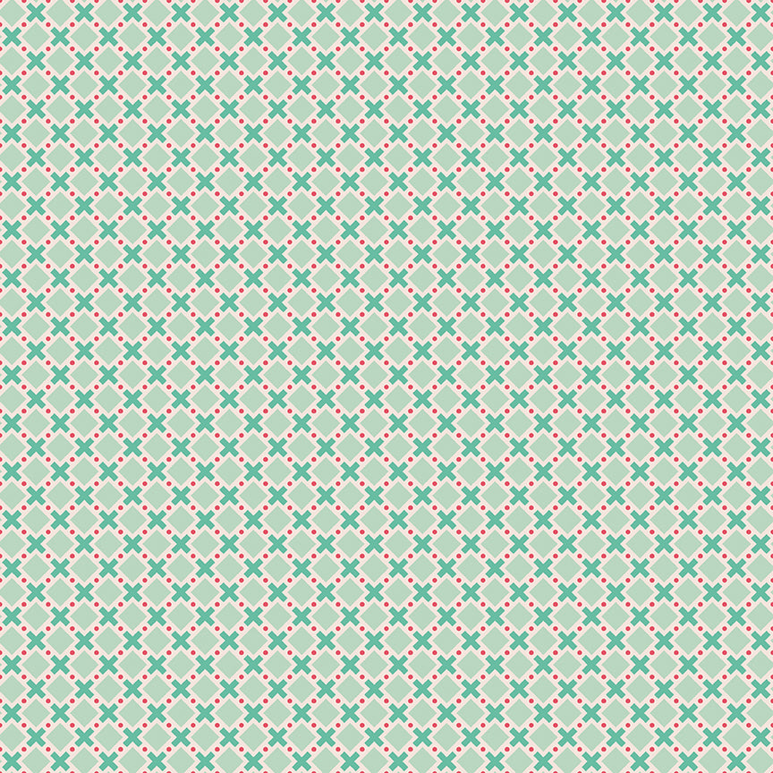 Lori Holt Berry and Sage Criss Cross Sage Fabric by the Yard – Riley Blake Designs Geometric Quilt Fabric