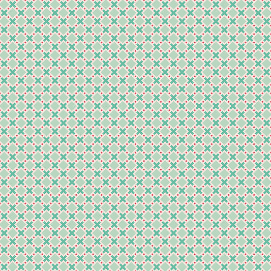 Lori Holt Berry and Sage Criss Cross Sage Fabric by the Yard – Riley Blake Designs Geometric Quilt Fabric