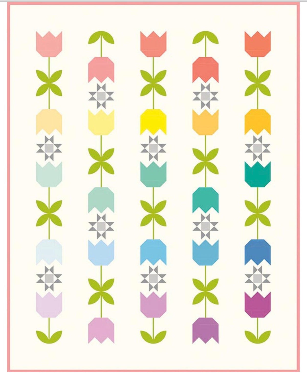 Pear Tree Market The Tulip Quilt Pattern – Printed Quilt Pattern – Fat Quarter Friendly Floral Quilt Design