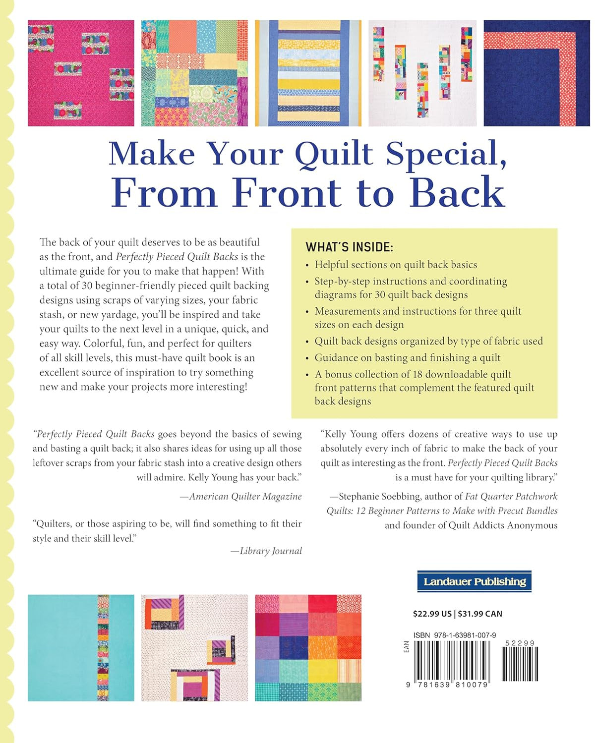 Perfectly Pieced Quilt Backs: The Scrap-Smart Guide to Finishing Quilts with Two-Sided Appeal