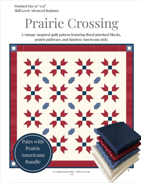 Prairie Crossing Quilt Pattern PDF – Vintage Americana Star Quilt Pattern Digital Pattern