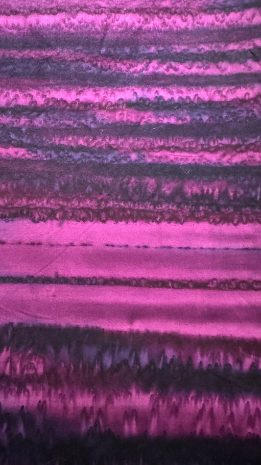 Purple & Magenta Striped Batik Fabric