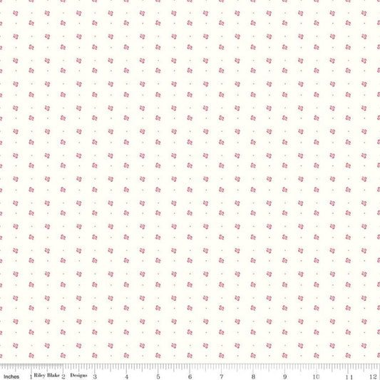 Lori Holt Bee Backgrounds Clover Tea Rose Low Volume Fabric – Neutral Floral Blender – Cream Quilting Cotton by the Yard – Ba
