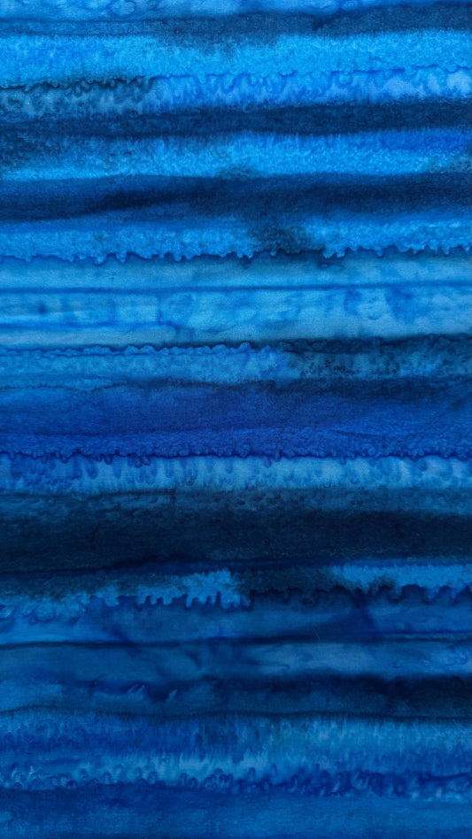 Royal Blue Tonal Stripe Batik Fabric