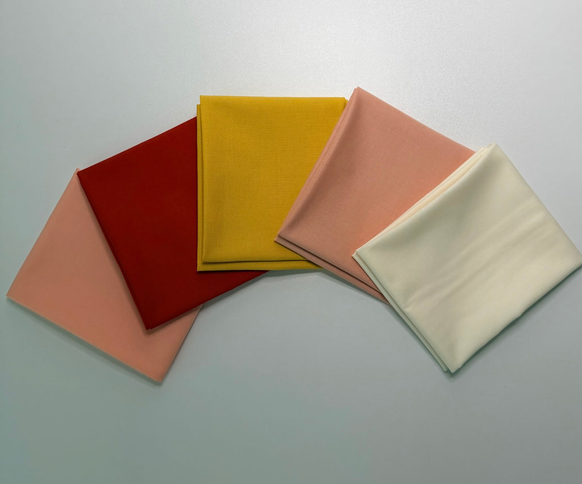 Sunset Fat Quarter Bundle | Riley Blake Confetti Cotton | Quilting Fabric Bundle | Warm Quilt Palette | 5 Piece Cotton Fabric
